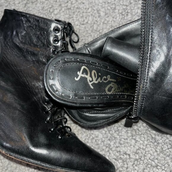 ALICE + OLIVIA Dominica Lace Up Open Back High Heeled Booties - EUC - EU 36.5 - Picture 4 of 7